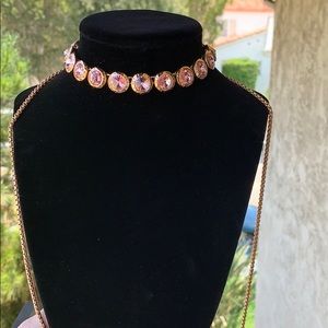 Henri Bendel Gold and Pink Necklace